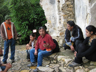 Sharing stories at Palenque